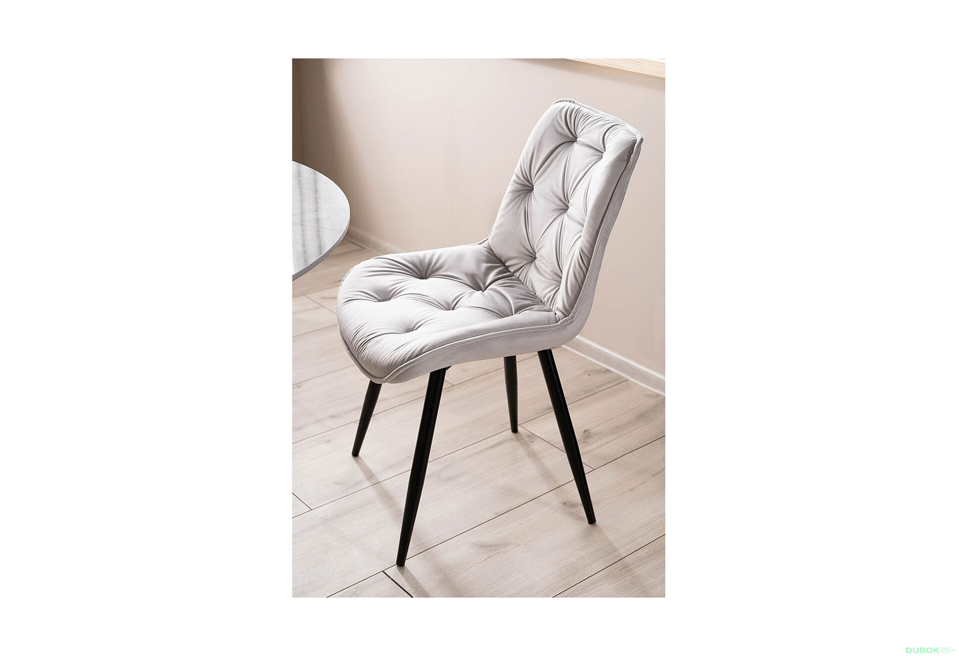 Obrázek 9 - Židle Cherry II Velvet světle šedý Bluvel 03, matná černá kov