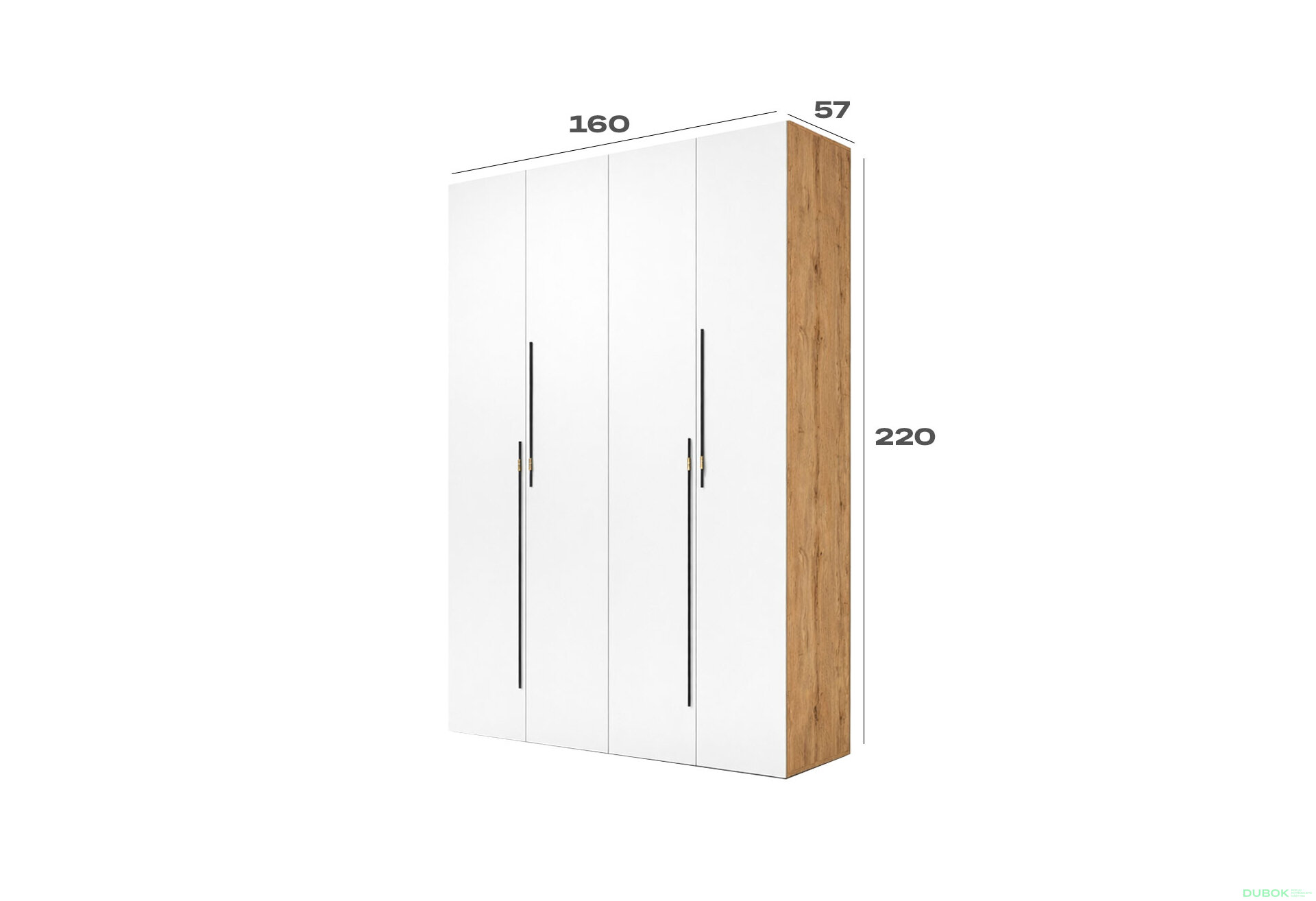 Obrázek 3 - Skříň 4D 160 cm dub appalačský / nymphaea alba Space
