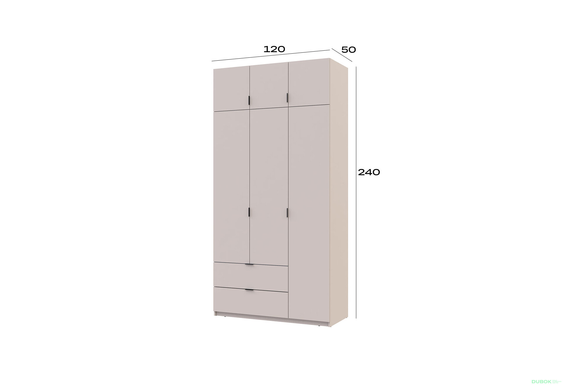 Obrázek 10 - Skříň čtyřdveřová Lukas 120 cm kašmír