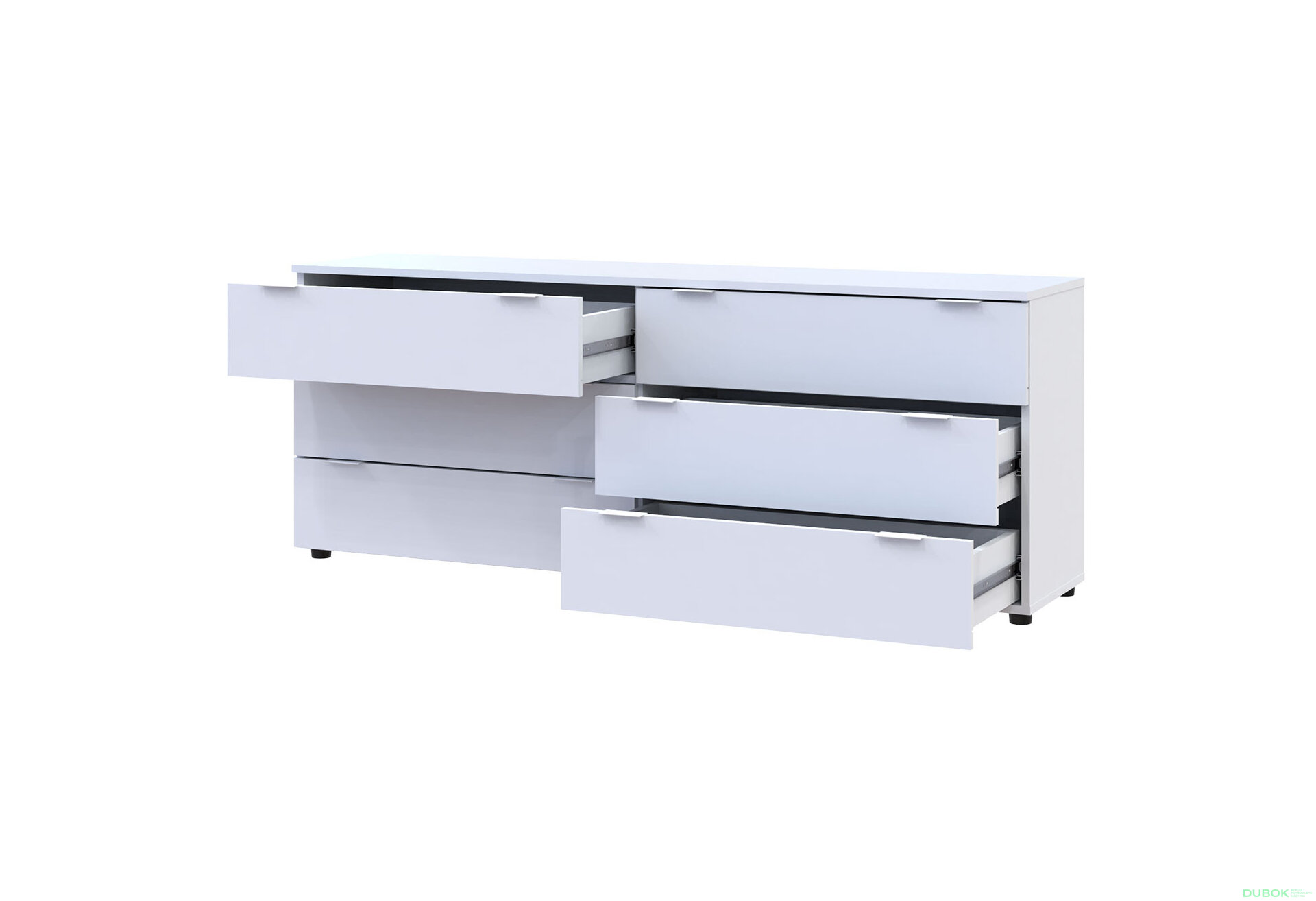 Obrázek 6 - Komoda Ron 9 s 6 zásuvkami 160х38х62 bílý