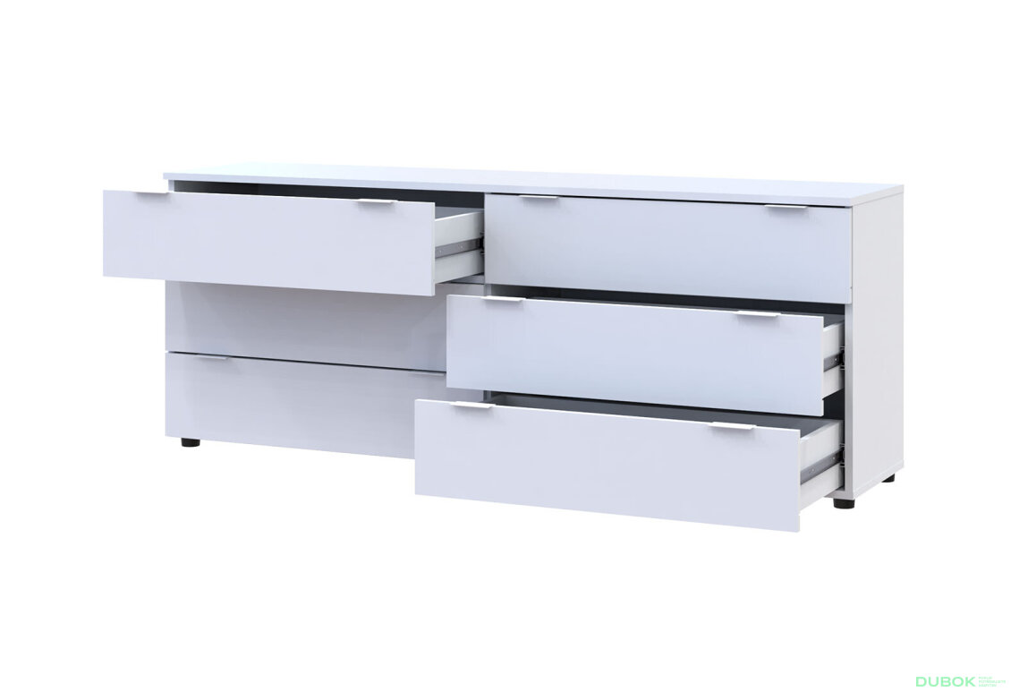 Obrázek 6 - Komoda Ron 9 s 6 zásuvkami 160х38х62 bílý