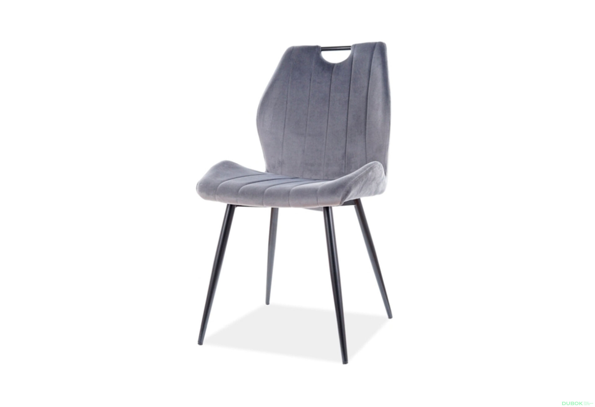 Obrázek 1 - Židle Arco Velvet šedý Bluvel 14, matná černá kov
