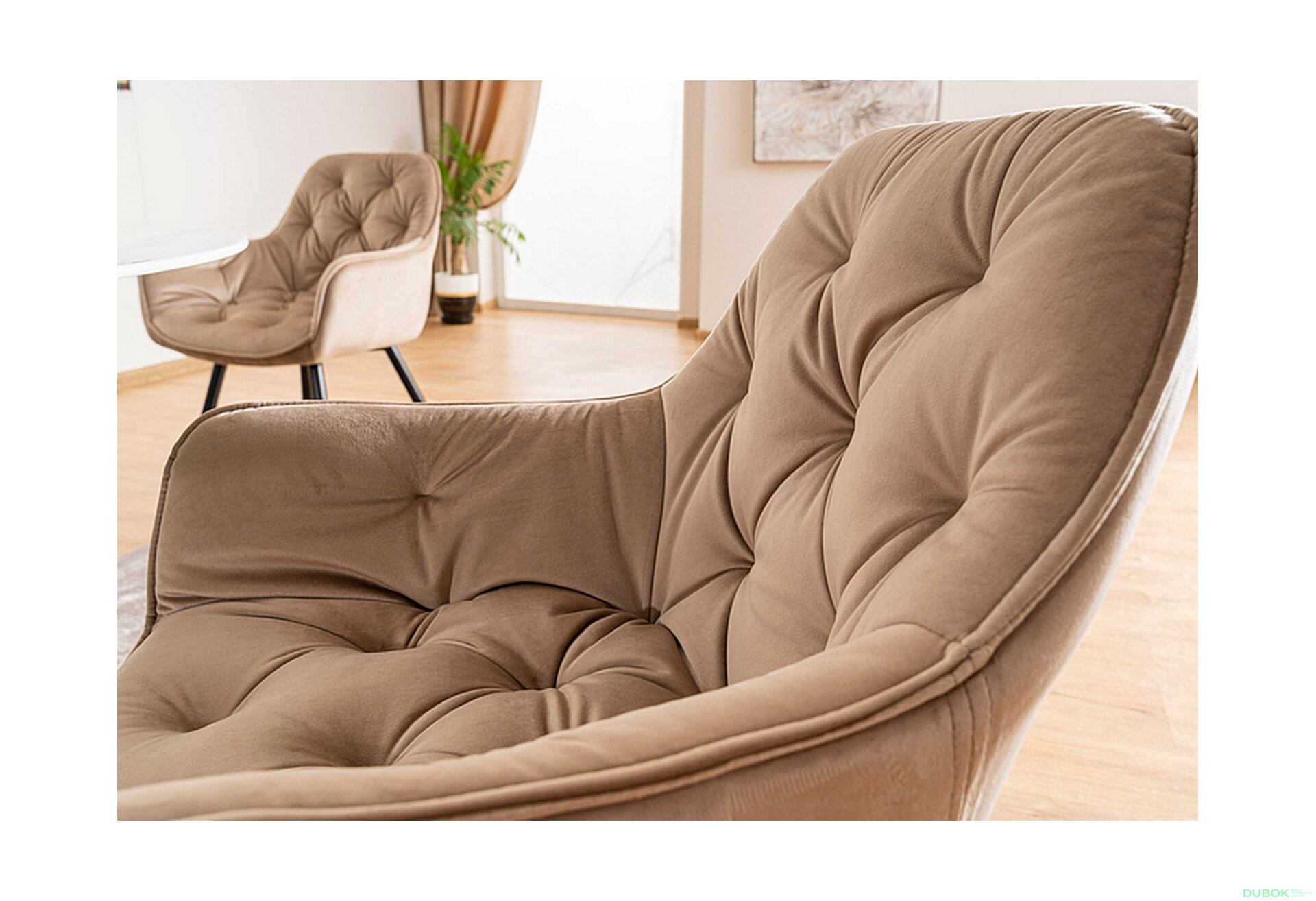Obrázek 6 - Židle Cherry Velvet béžový Bluvel 28, matná černá kov