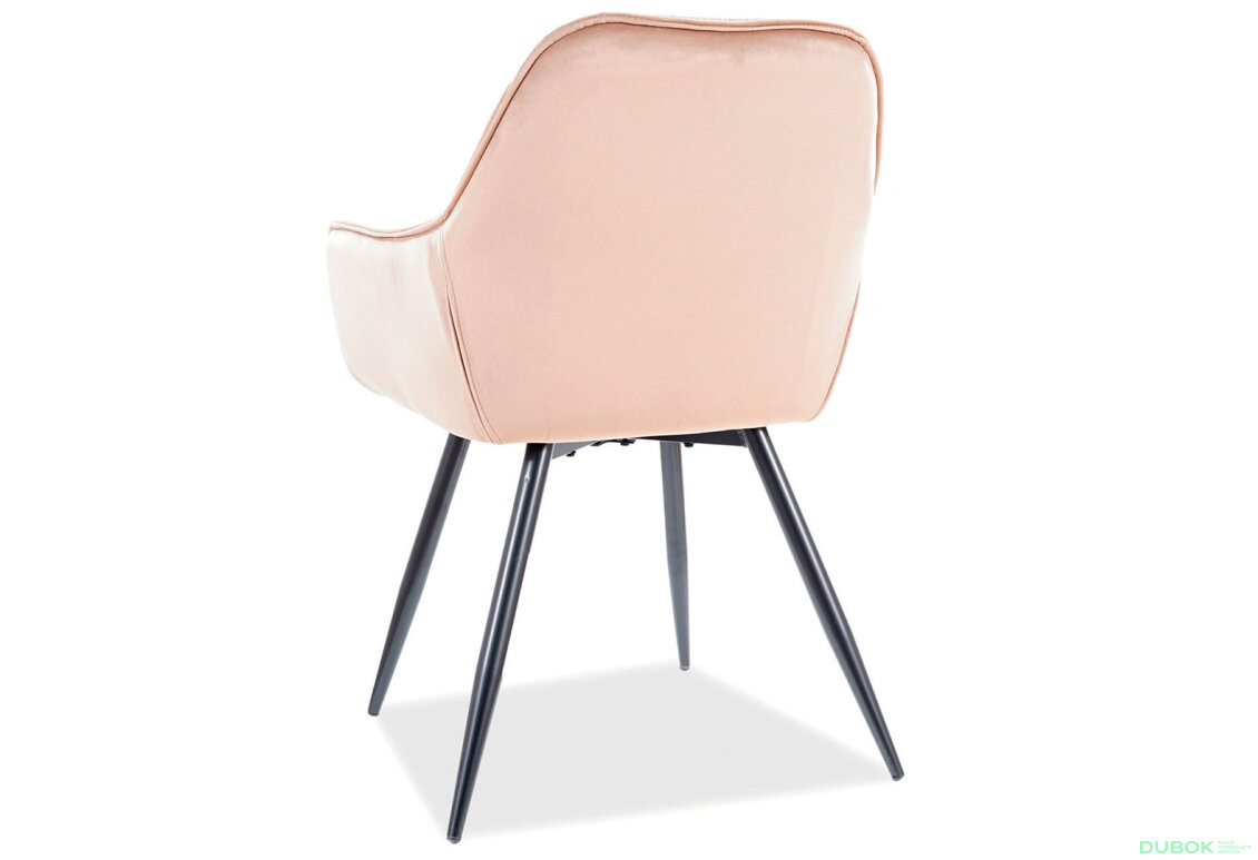 Obrázek 2 - Židle Cherry Velvet béžový Bluvel 28, matná černá kov