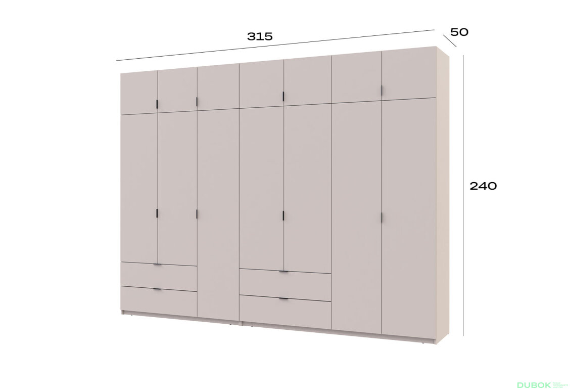 Obrázek 6 - Skříň Lukas 3+4 DT 315 kašmír