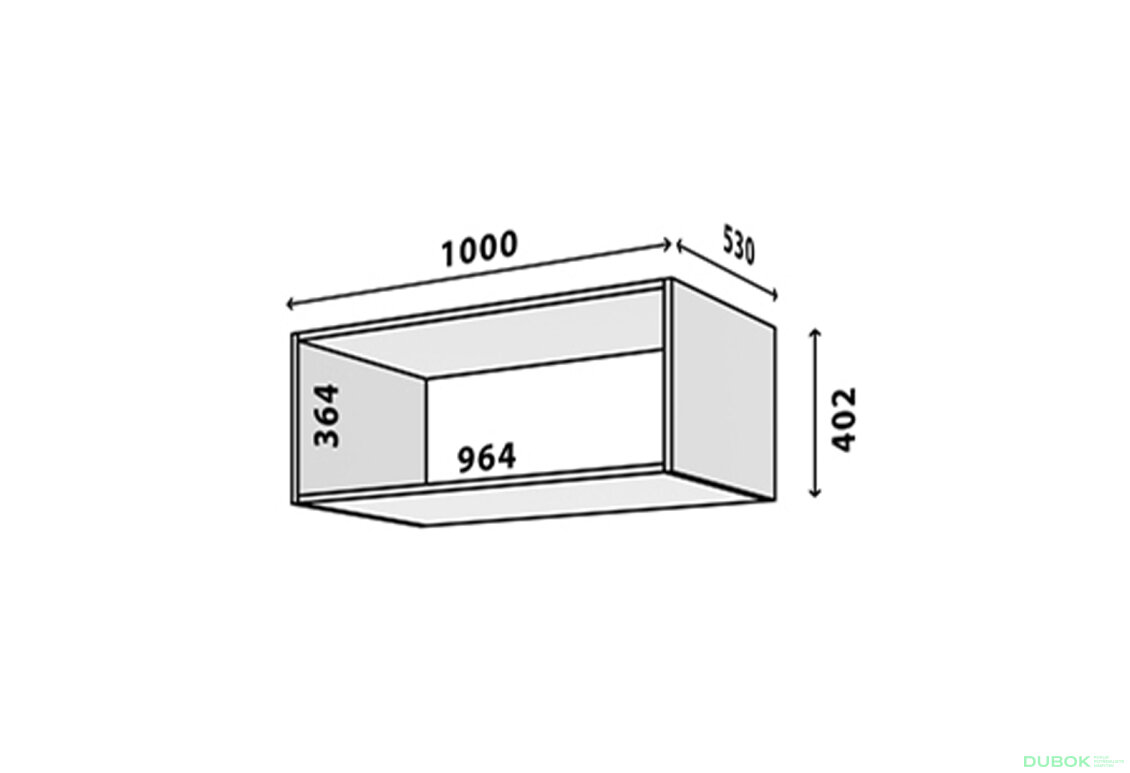 Obrázek 2 - Modul №21 A-1000x400 DTD 18 mm bílý