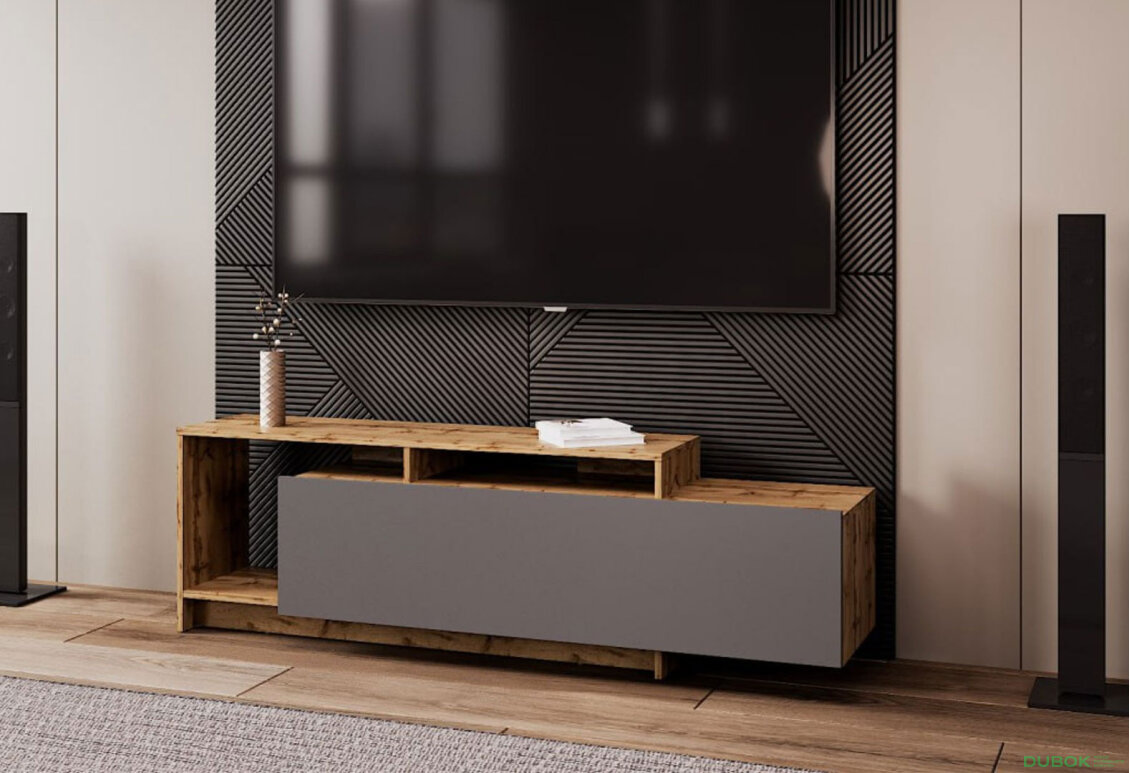 Obrázek 2 - TV stolek U2 tajo / grafit dřevotříska 160x38x48