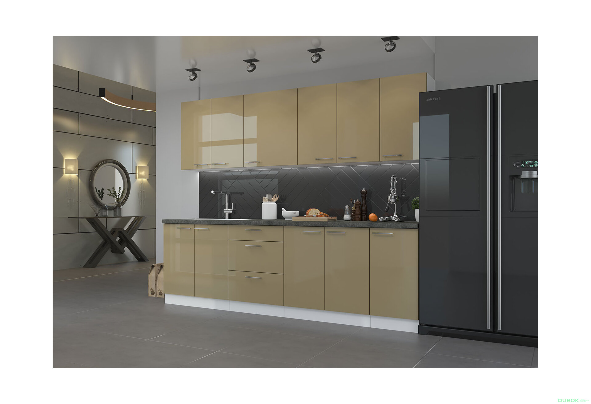 Obrázek 1 - Kuchyňská sestava 2.6 m Lara bílý / cappuccino lesk