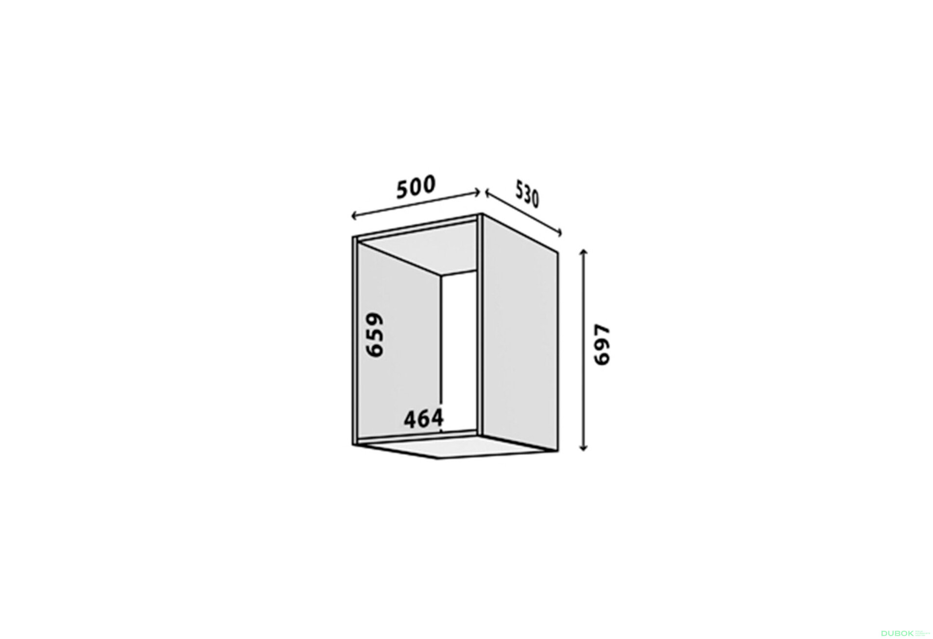 Obrázek 2 - Modul №12 A-500x695 DTD 18 mm bílý
