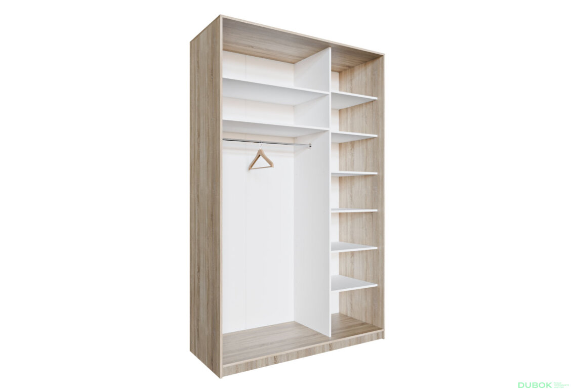 Obrázek 6973 - Skříň 2D 1500x2400x600, DTD + zrcadlo, Světlý dub sonoma