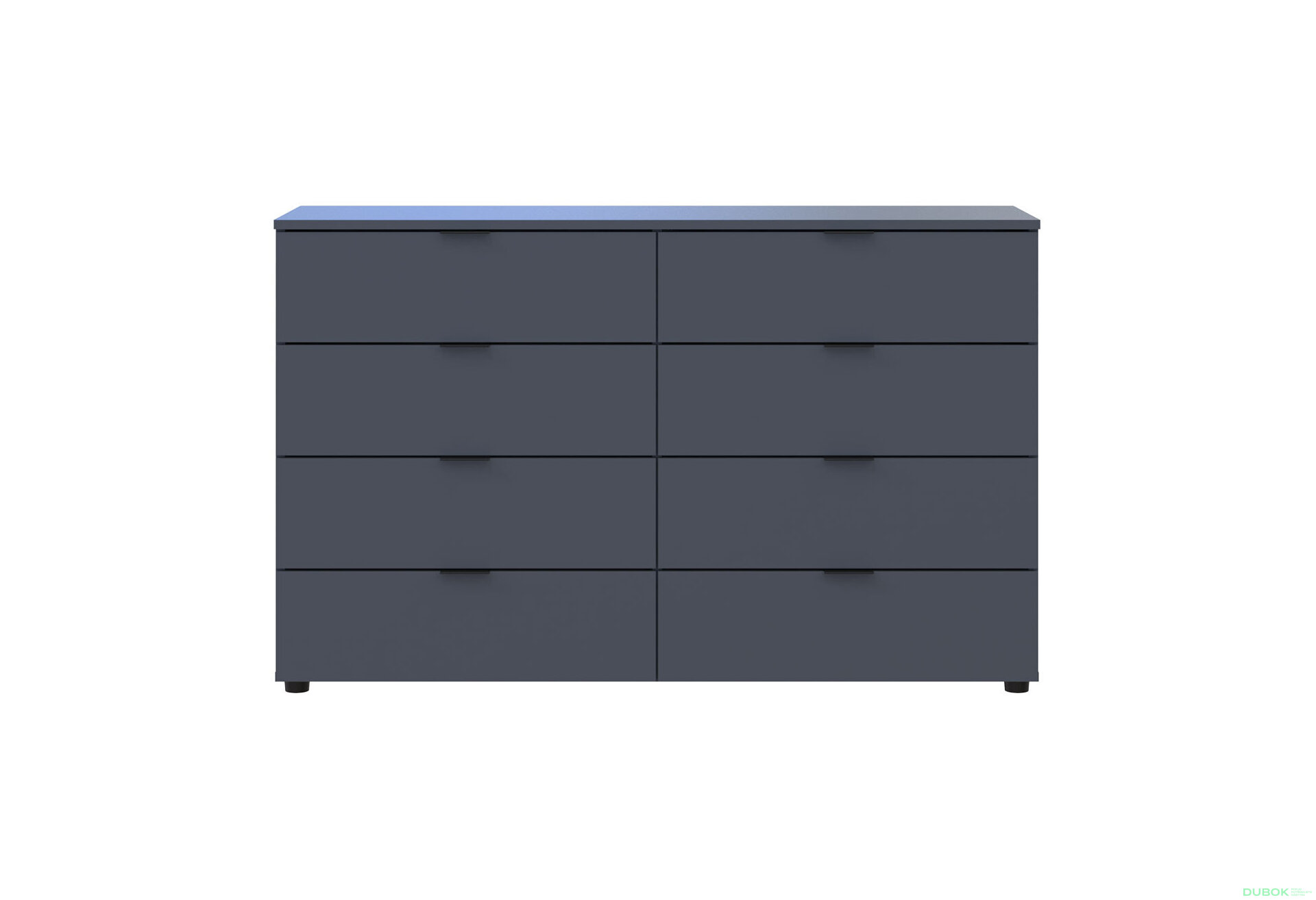 Obrázek 3 - Komoda Ron 8 s 8 zásuvkami 130x38x81 grafit