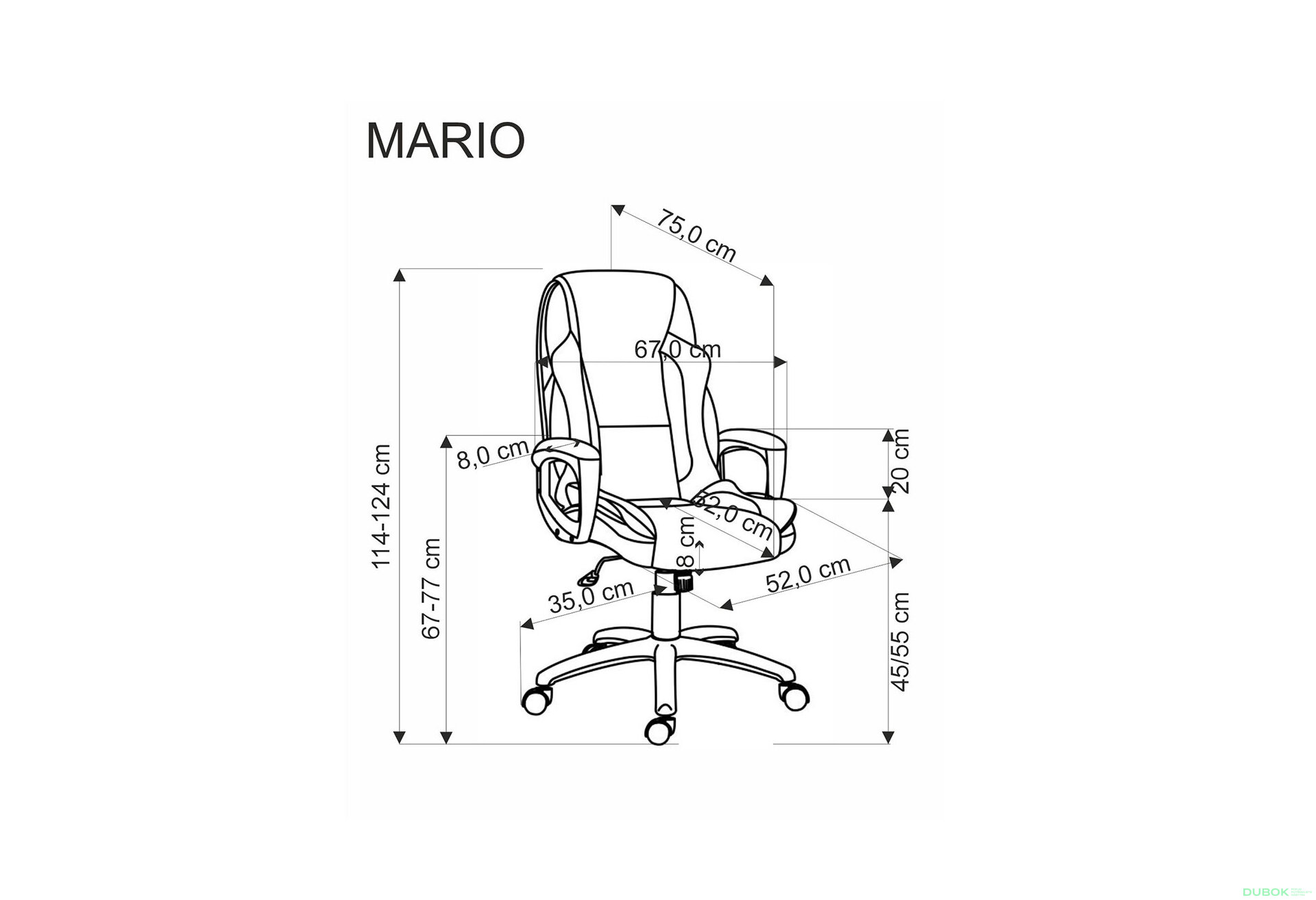 Obrázek 11 - Otočné křeslo Mario černý