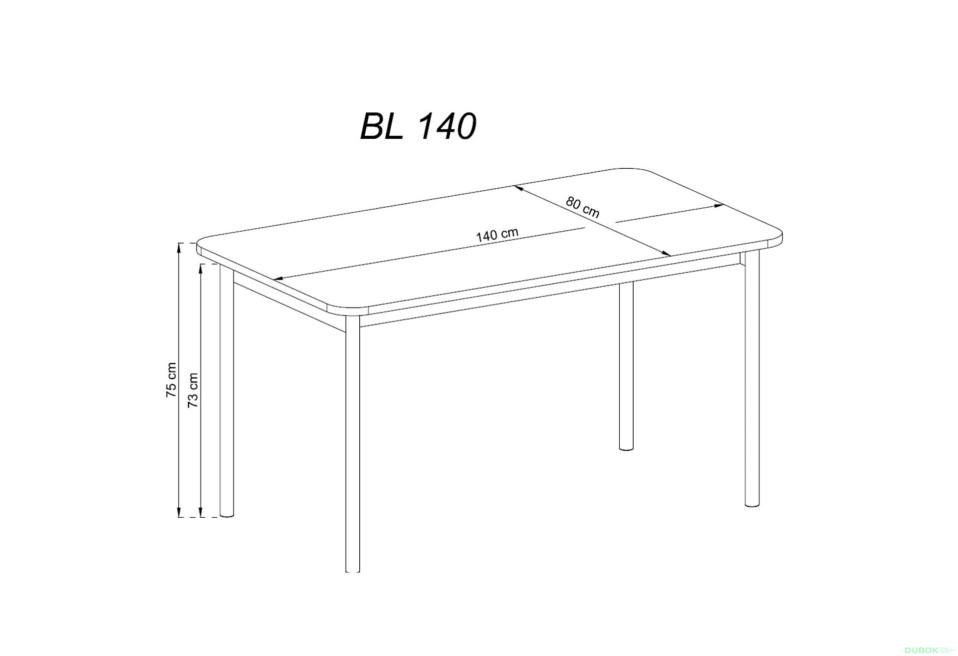 Obrázek 2 - Stůl BL140 jackson hickory / grafit Basic