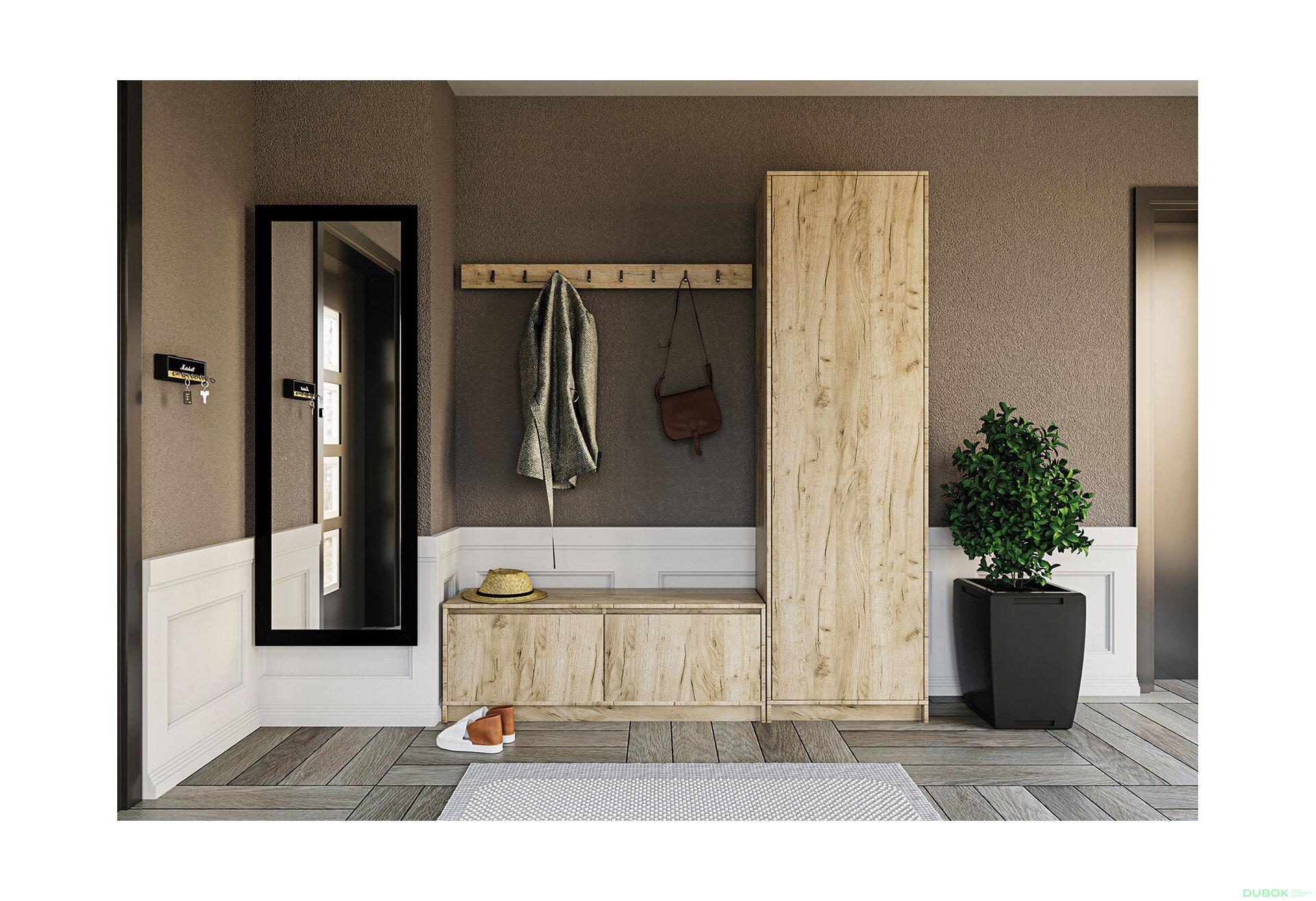 Obrázek 1 - Předsíňová sestava Sara 180 cm Dub kraft šedý