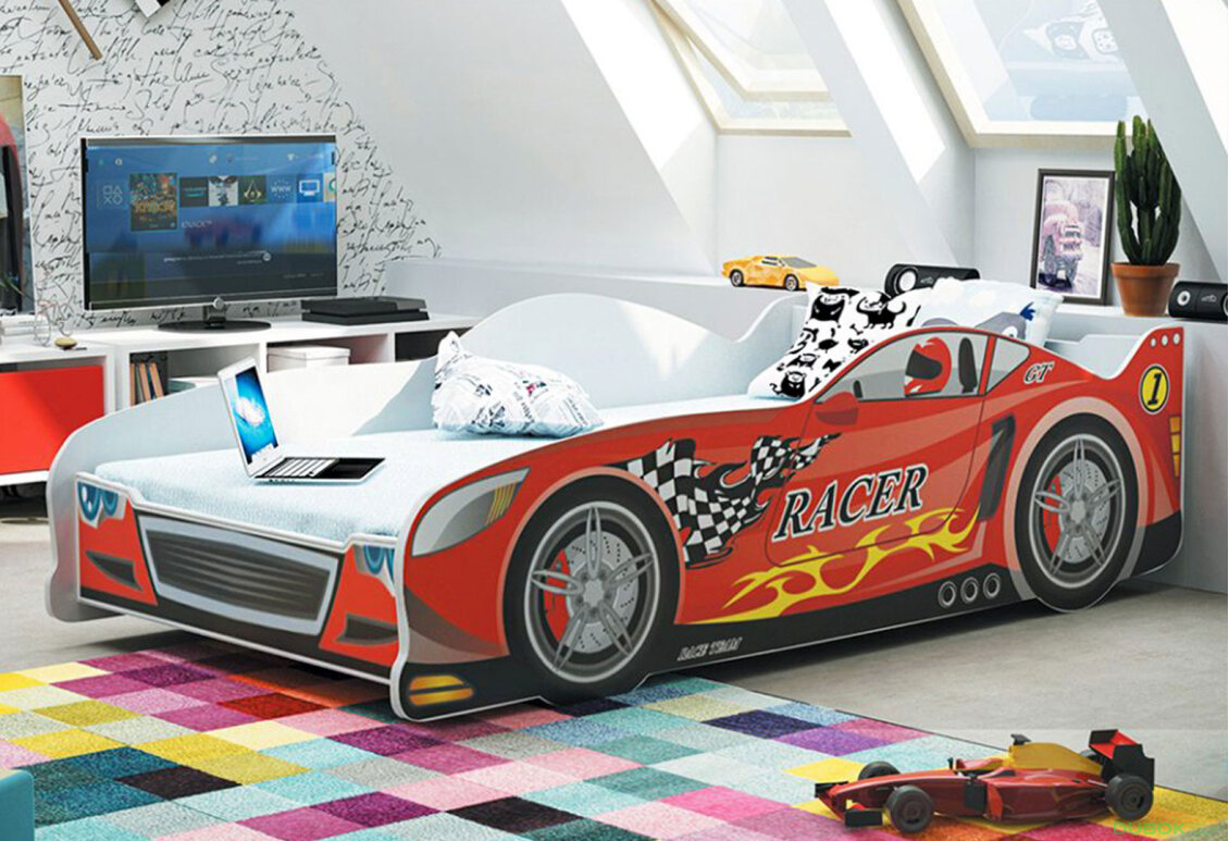 Obrázek 2 - Postel pro děti Cars 80x160 s roštem Sportovní auto