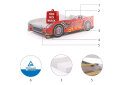 Obrázek 4 - Postel pro děti Cars 80x160 s roštem Sportovní auto