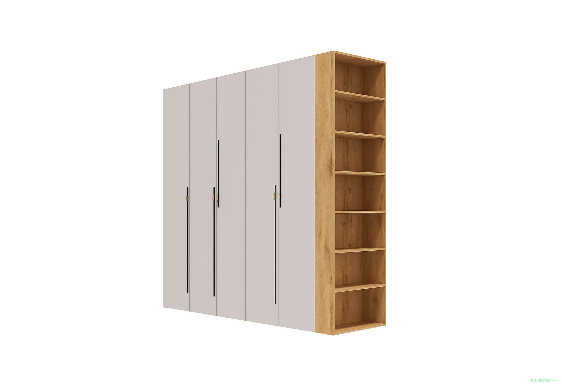 Obrázek 1 - Skříň 5D 220 cm dub appalačský / kašmír Space