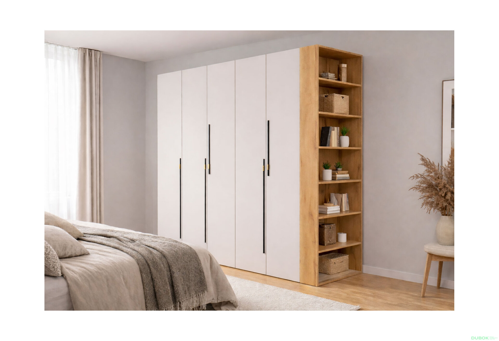 Obrázek 2 - Skříň 5D 220 cm dub appalačský / kašmír Space