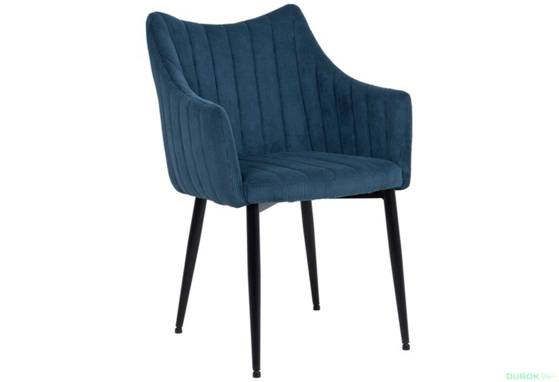 Obrázek 3 - Židle Monte Sztruks tmavě modrá Fjord 86, matná černá kov