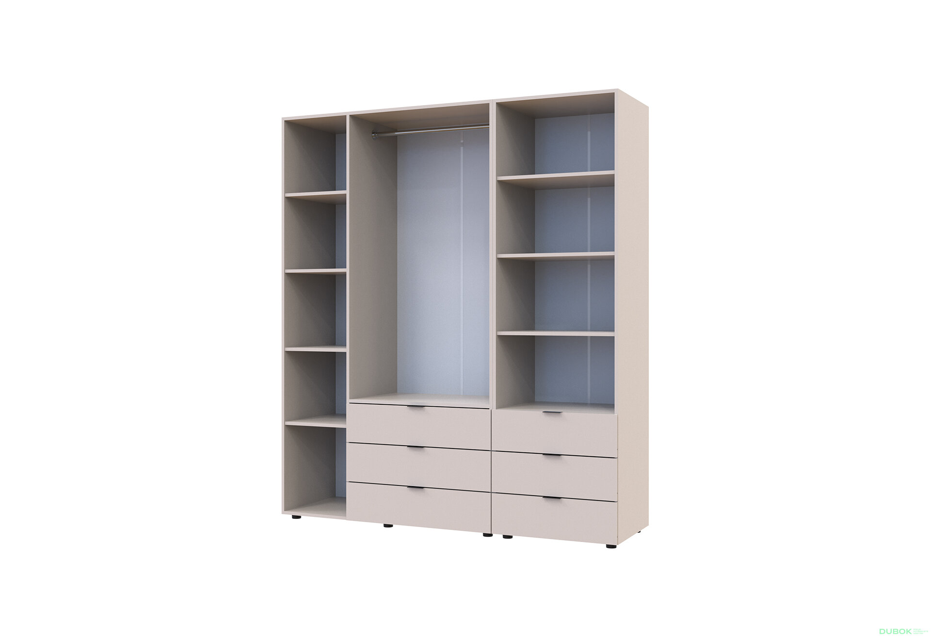 Obrázek 6 - Skříň 3D s regálem se zásuvkami Gelar 176.2 cm kašemír