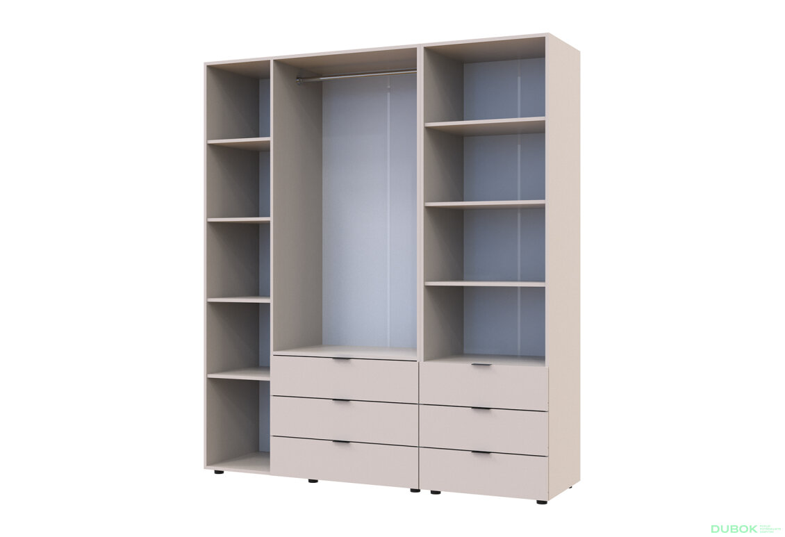 Obrázek 6 - Skříň 3D s regálem se zásuvkami Gelar 176.2 cm kašemír