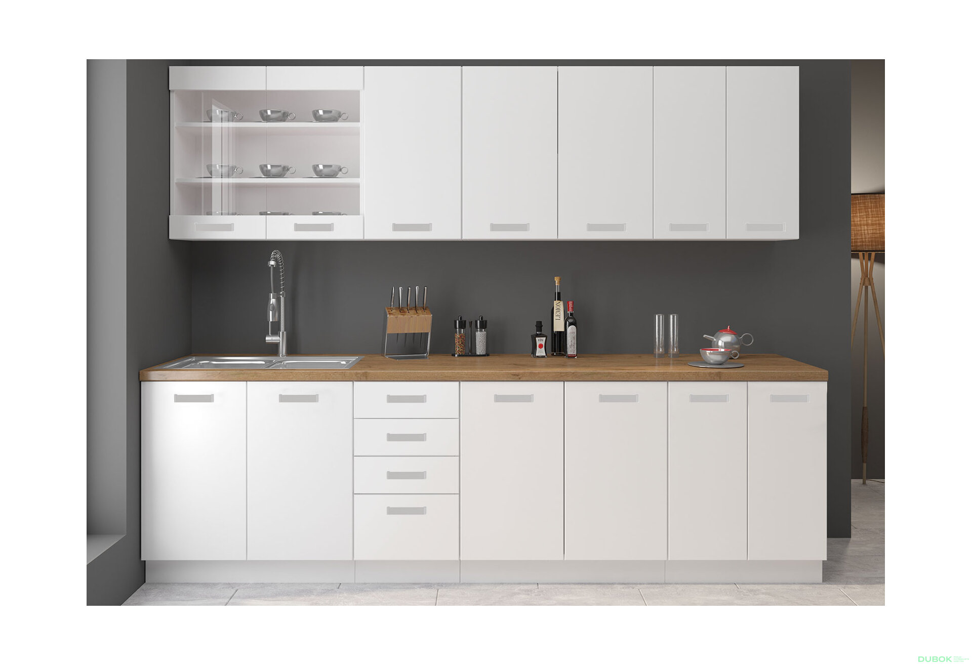 Obrázek 1 - Kuchyňská sestava 2.6 m (I) Eko white