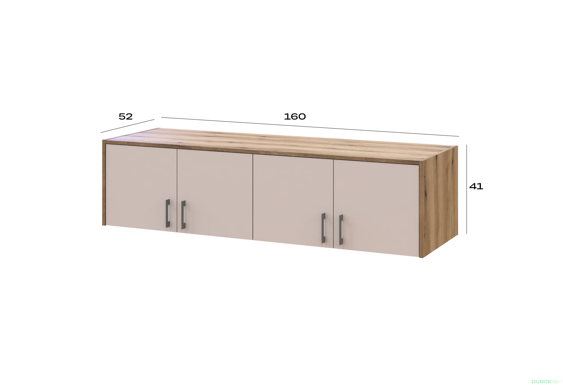 Obrázek 7 - Nástavba Rondi 4 dřevotříska 160x52x41 dub artisan / kašmír