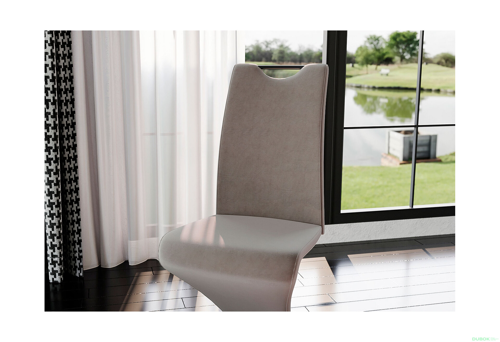 Obrázek 3 - Židle H-090 Velvet tmavě béžový Bluvel 40, matná černá kov