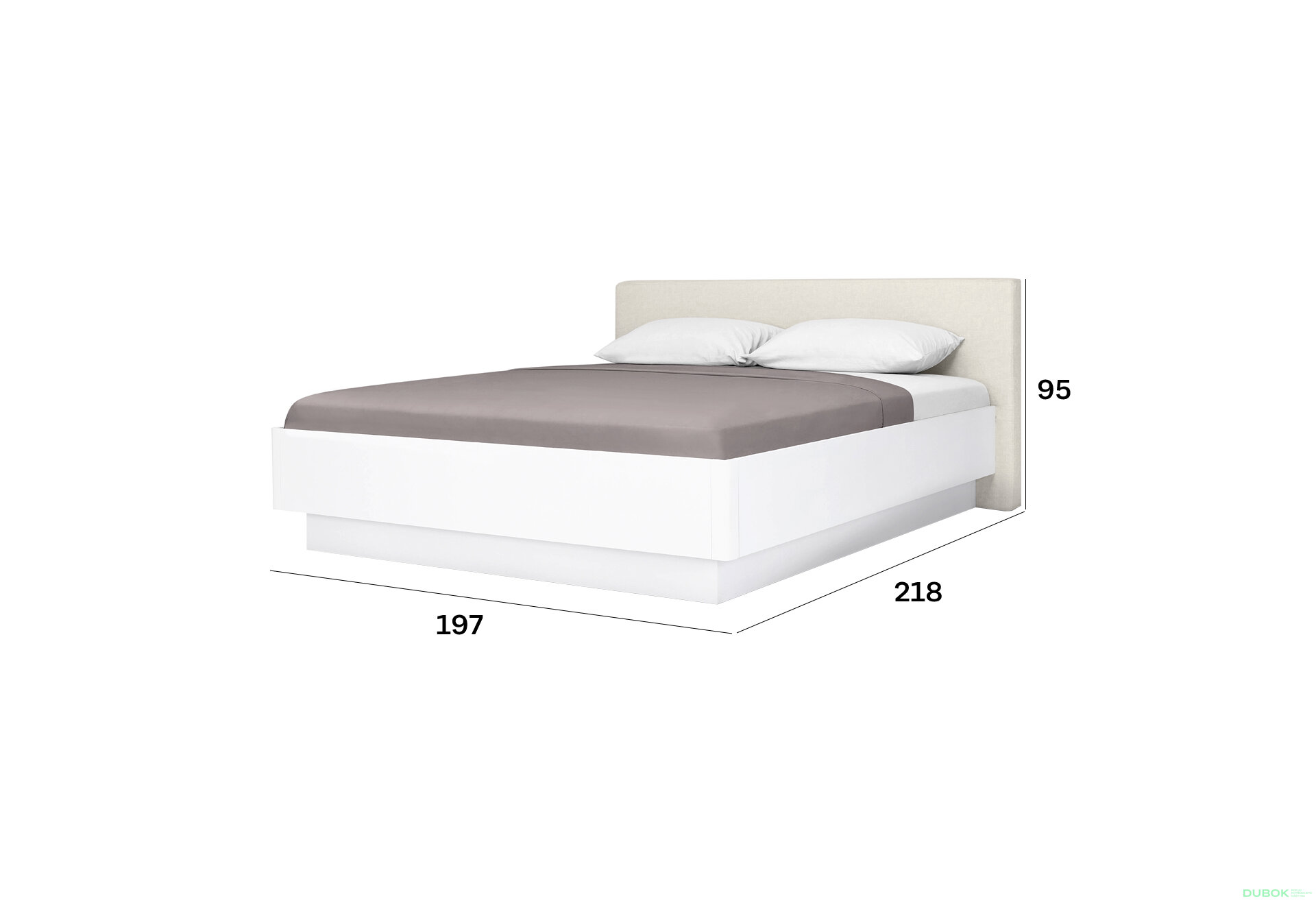 Obrázek 7 - Postel 180 výklopná s roštem, bílý lesk Mila