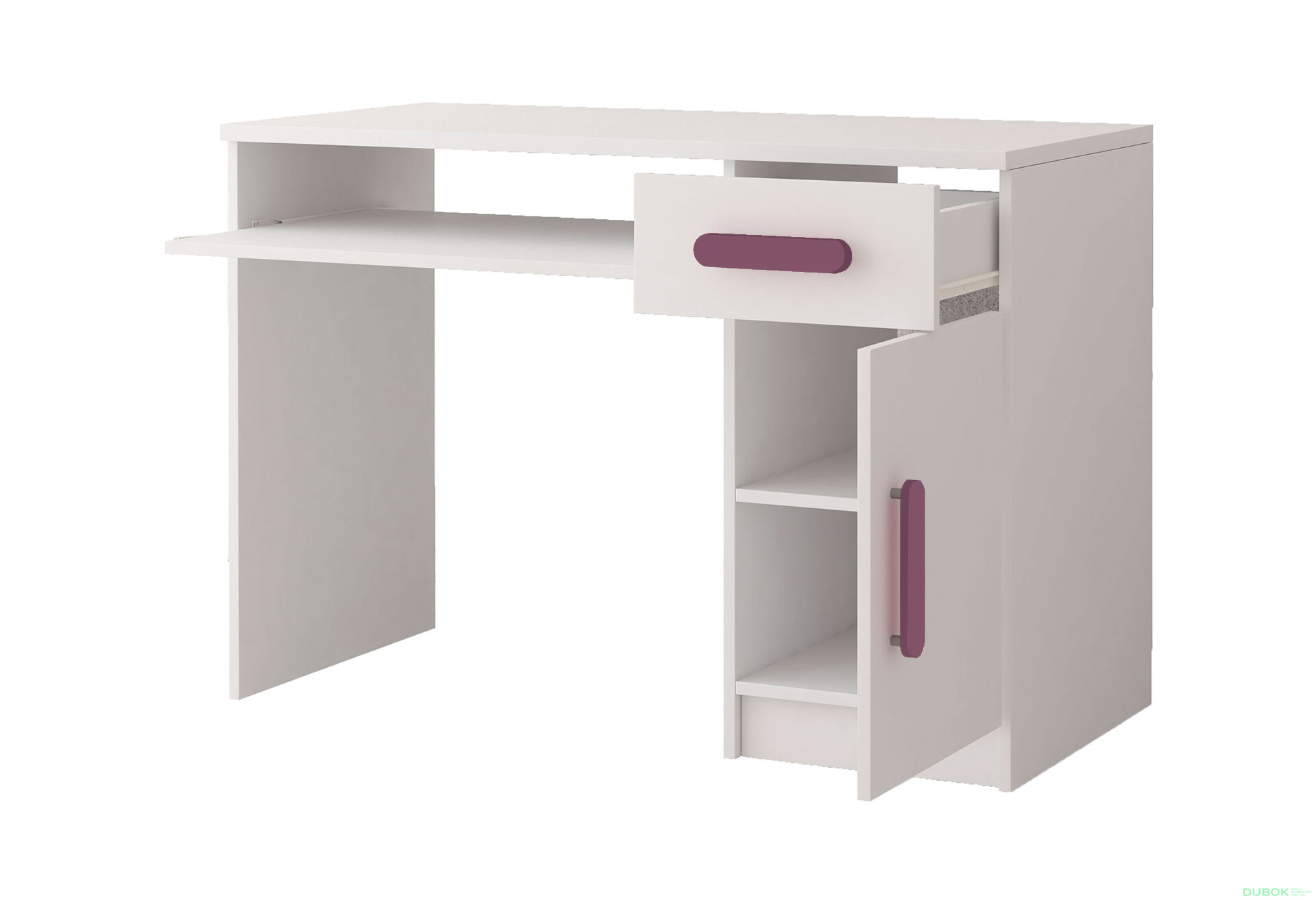 Obrázek 2 - Psací stůl Smyk bílá, úchytky vřes Idczak meble