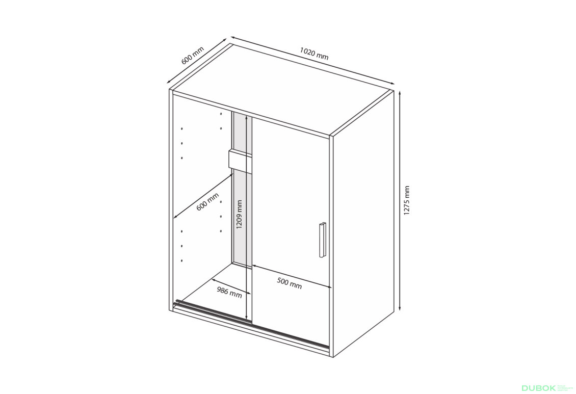 Obrázek 2 - Komoda 2dv (Bílá / Dub artisan) Case
