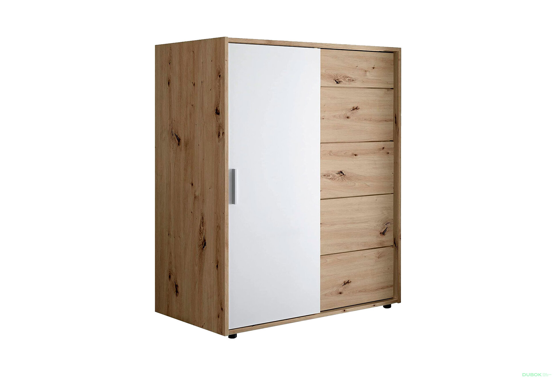 Obrázek 1 - Komoda 1dv 5šx (Bílá / Dub artisan) Case