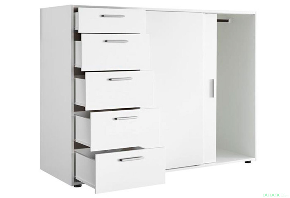 Obrázek 3 - Komoda 2dv 5šx (Bílá) Case