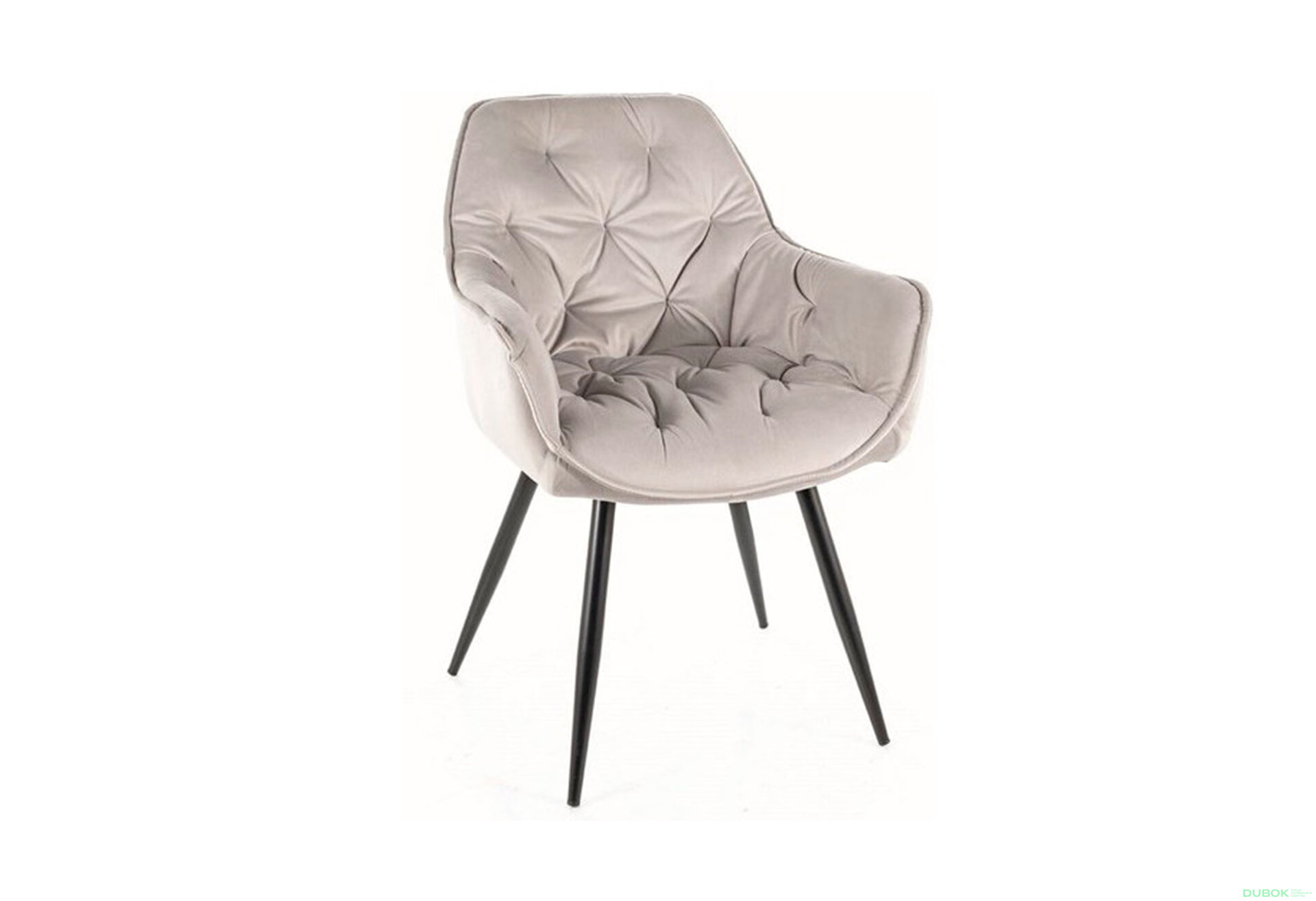 Obrázek 2 - Židle Cherry Velvet světle šedý Bluvel 03, matná černá kov