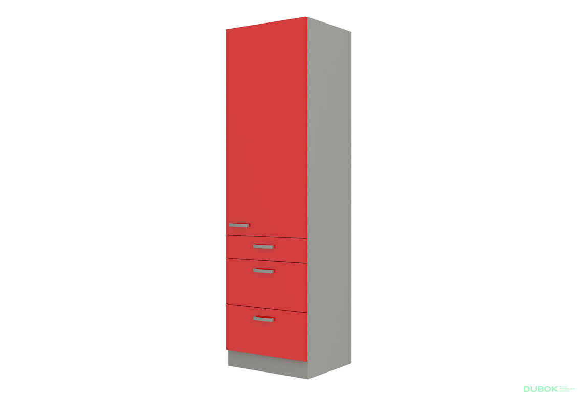 60 DKS-210 3S 1F premium box Rose šedý platinový / červený lesk