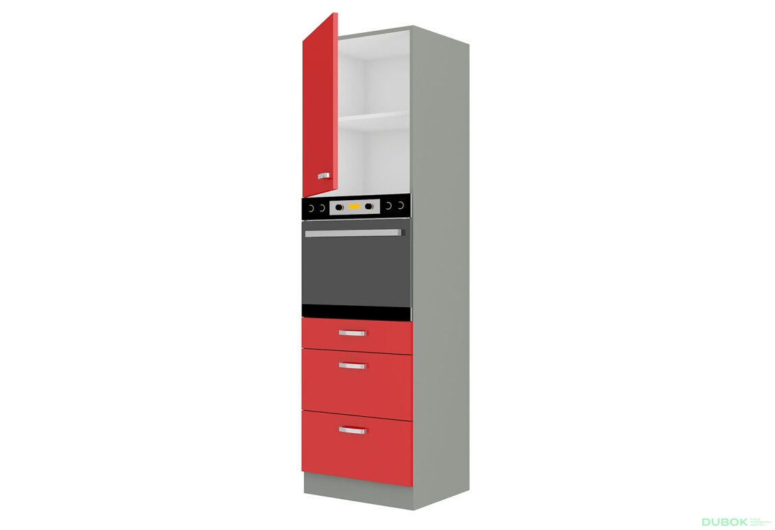 Obrázek 2 - 60 DPS-210 3S 1F premium box Rose šedý platinový / červený lesk