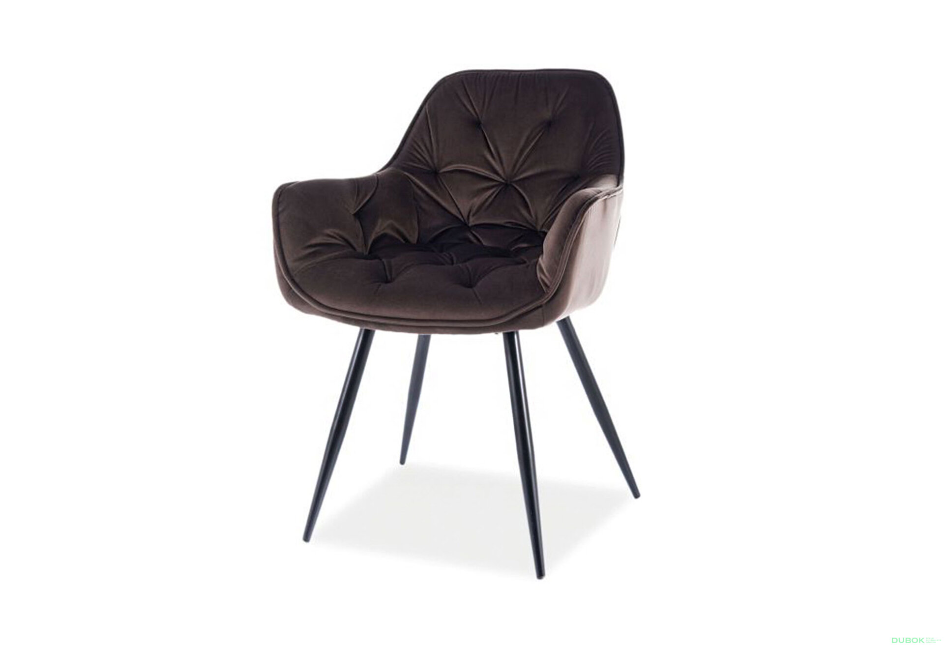 Obrázek 1 - Židle Cherry Velvet hnědý Bluvel 48, matná černá kov