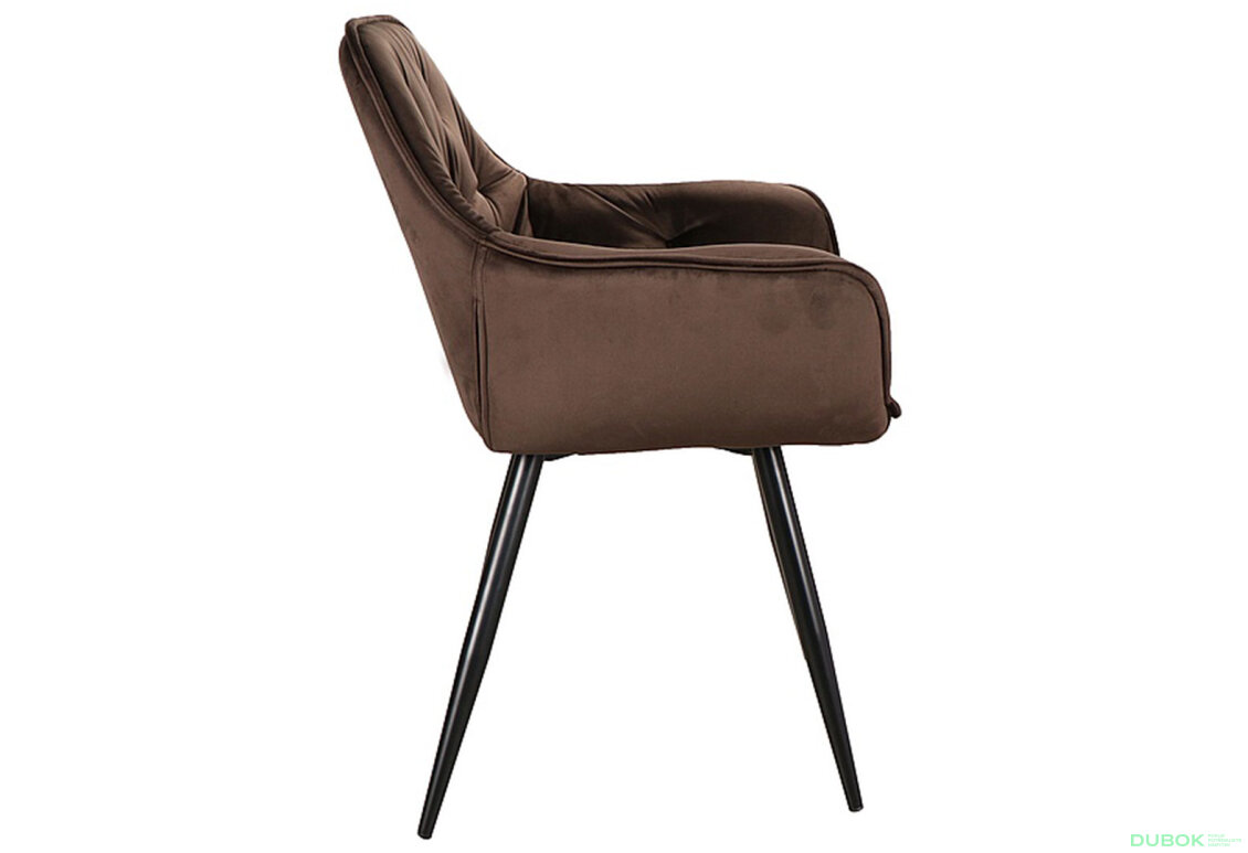 Obrázek 4 - Židle Cherry Velvet hnědý Bluvel 48, matná černá kov
