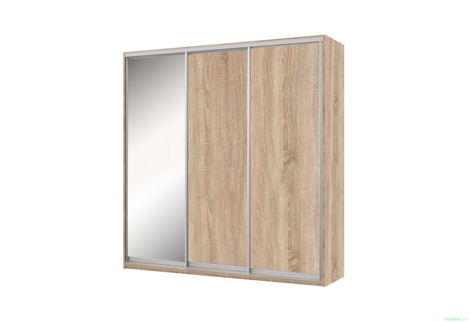 Obrázek 1 - Skříň 3D 2220x2400x600, 2 DTD + 1 zrcadlo, dub sonoma