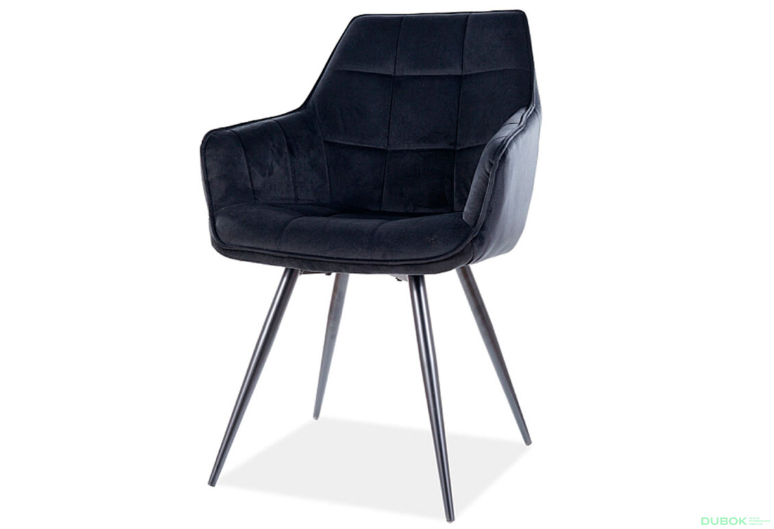 Obrázek 2755 - Stůl Metropol Ceramic 120(180)x80 biały + 4 židle Lilia Velvet černý Bluvel 19 / kov černá matná
