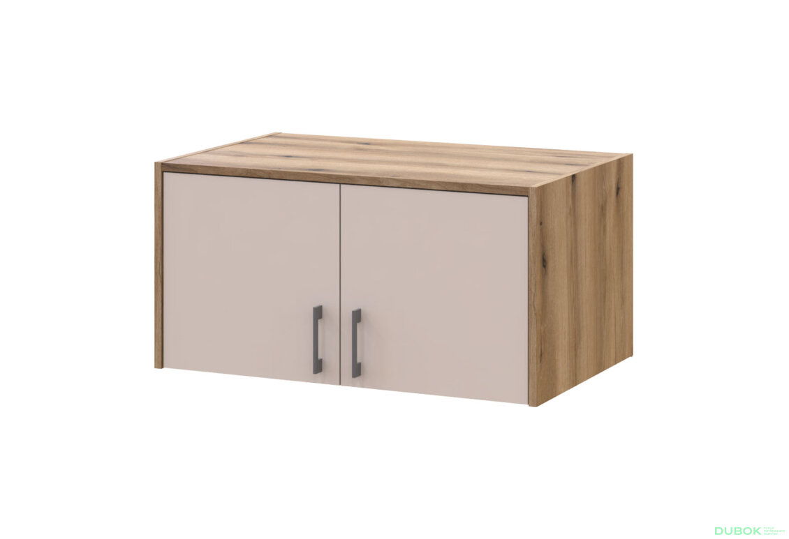 Obrázek 11145 - Skříň Rondi 2 dřevotříska s nástavbou dub artisan / kašmír 82x52x236