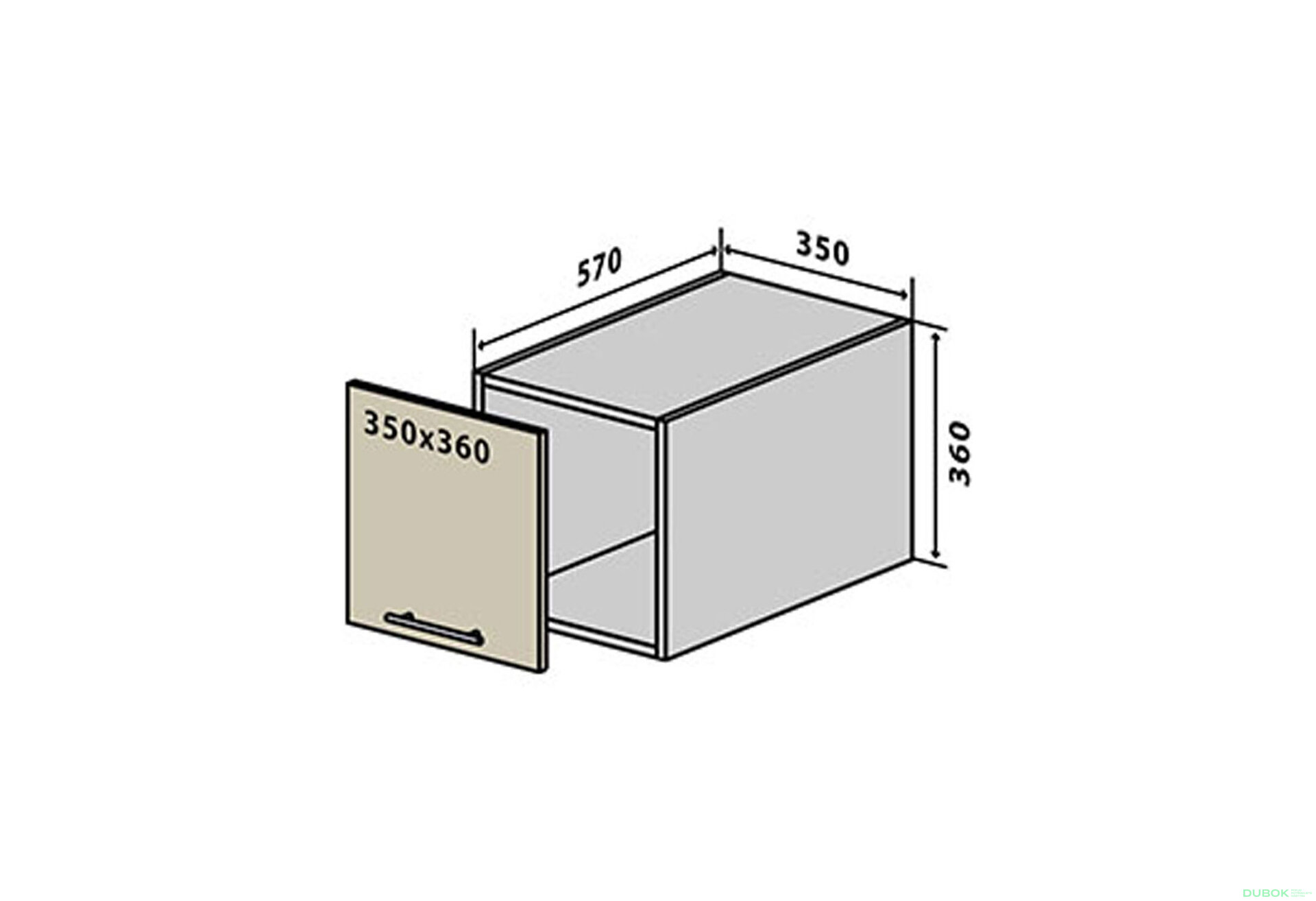 Obrázek 1 - V64 Skříňka 1D 35 Flet Lux