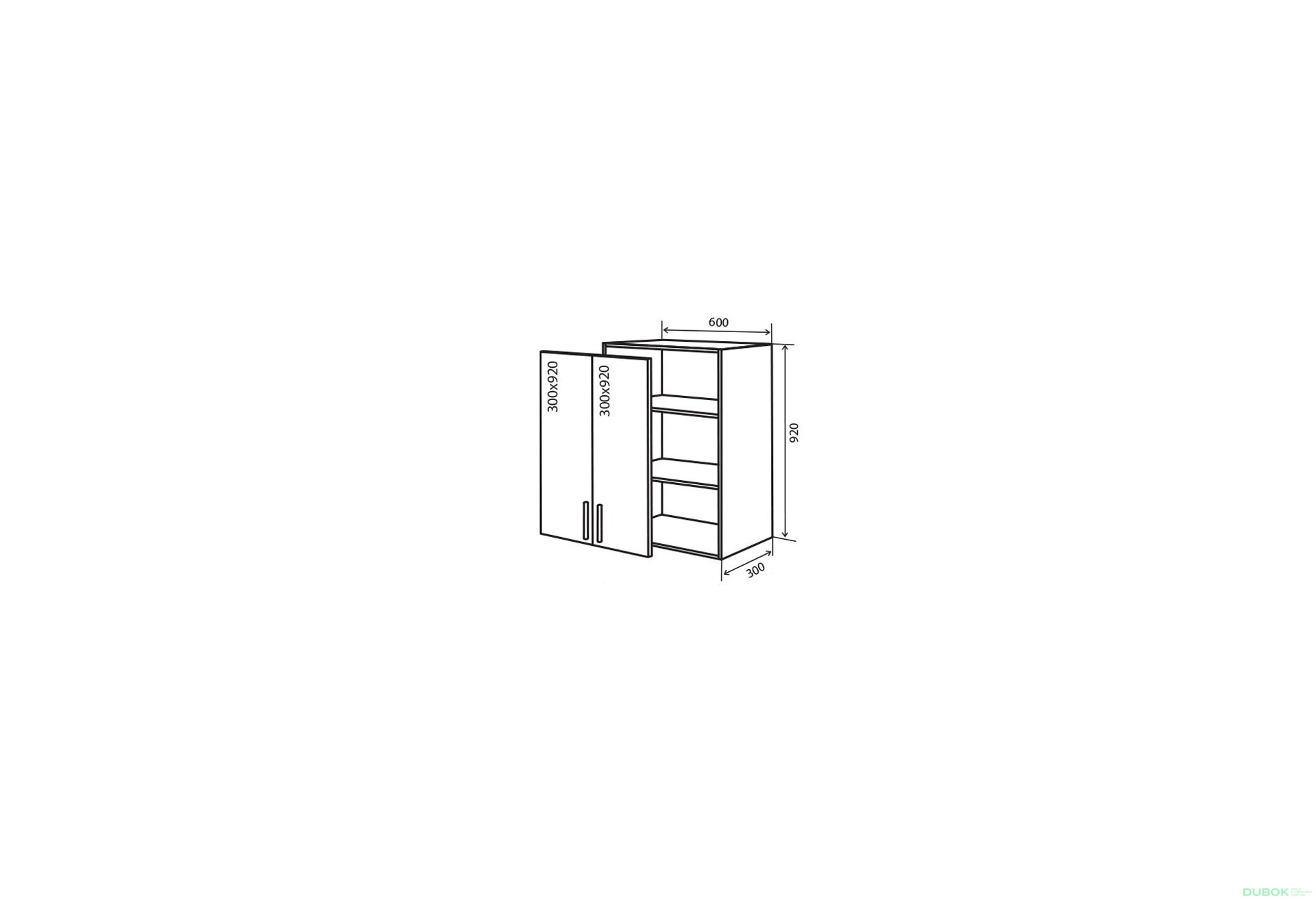 Obrázek 1 - V46 Skříňka 2D 60 Flet Lux