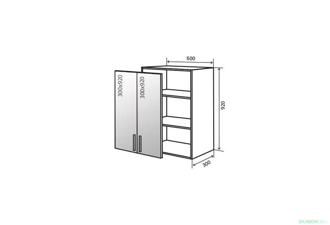 V46 Skříňka 2D 60 Vitrina Flet Lux