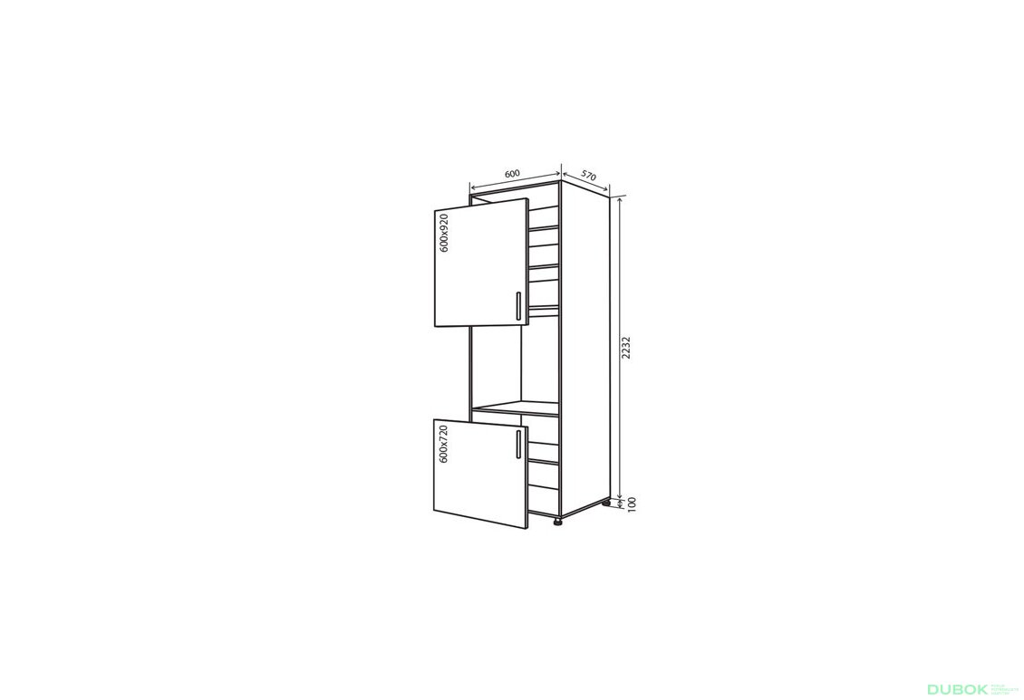 N20 Skříň (vršek f60x92-1ks, spodek f60x72-1ks) Flet Lux