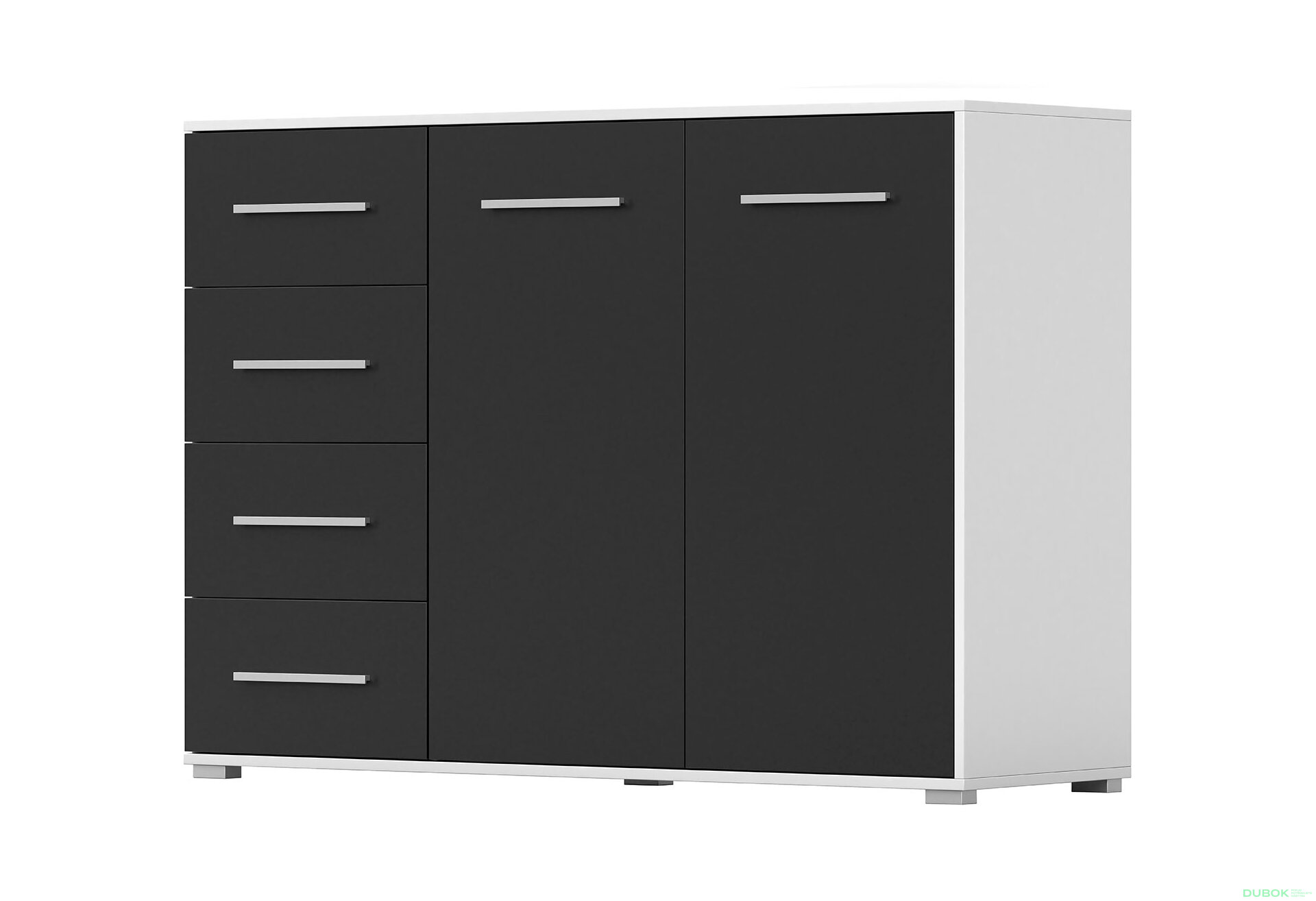 Obrázek 1 - Komoda Frida 01 135 2D4S bílý / černý