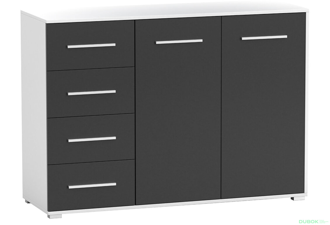 Obrázek 4 - Komoda Frida 01 135 2D4S bílý / černý