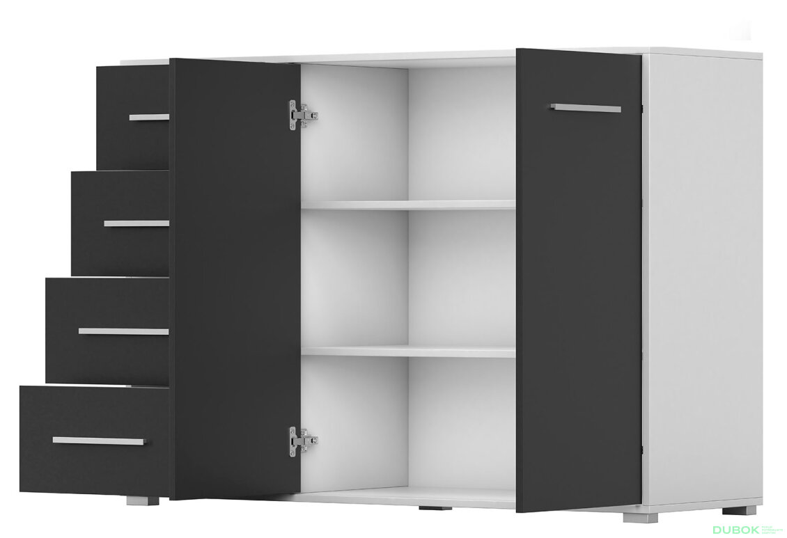 Obrázek 9 - Komoda Frida 01 135 2D4S bílý / černý