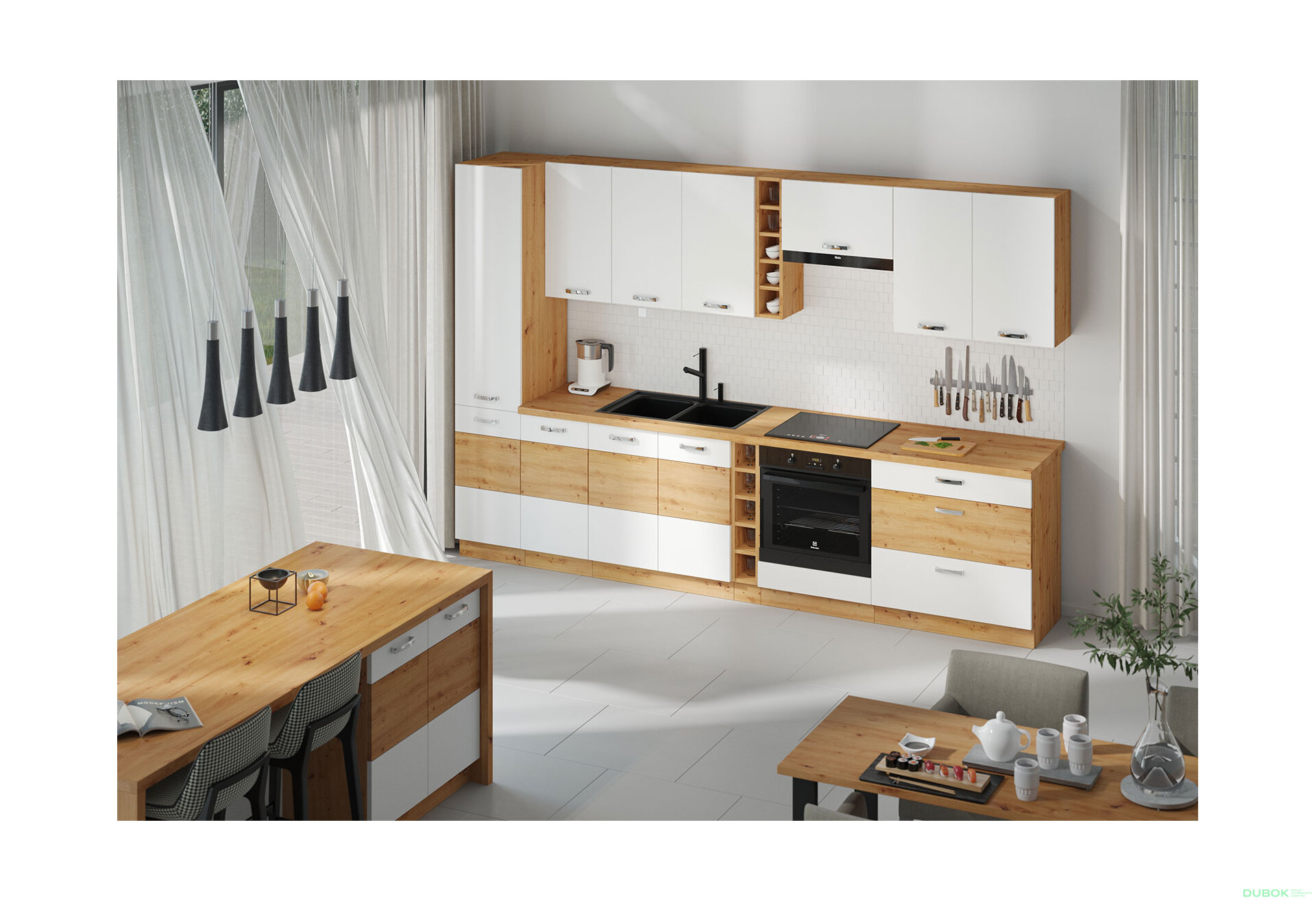 Obrázek 2 - Kuchyňská sestava 3.15 m Artisan / bílý lesk