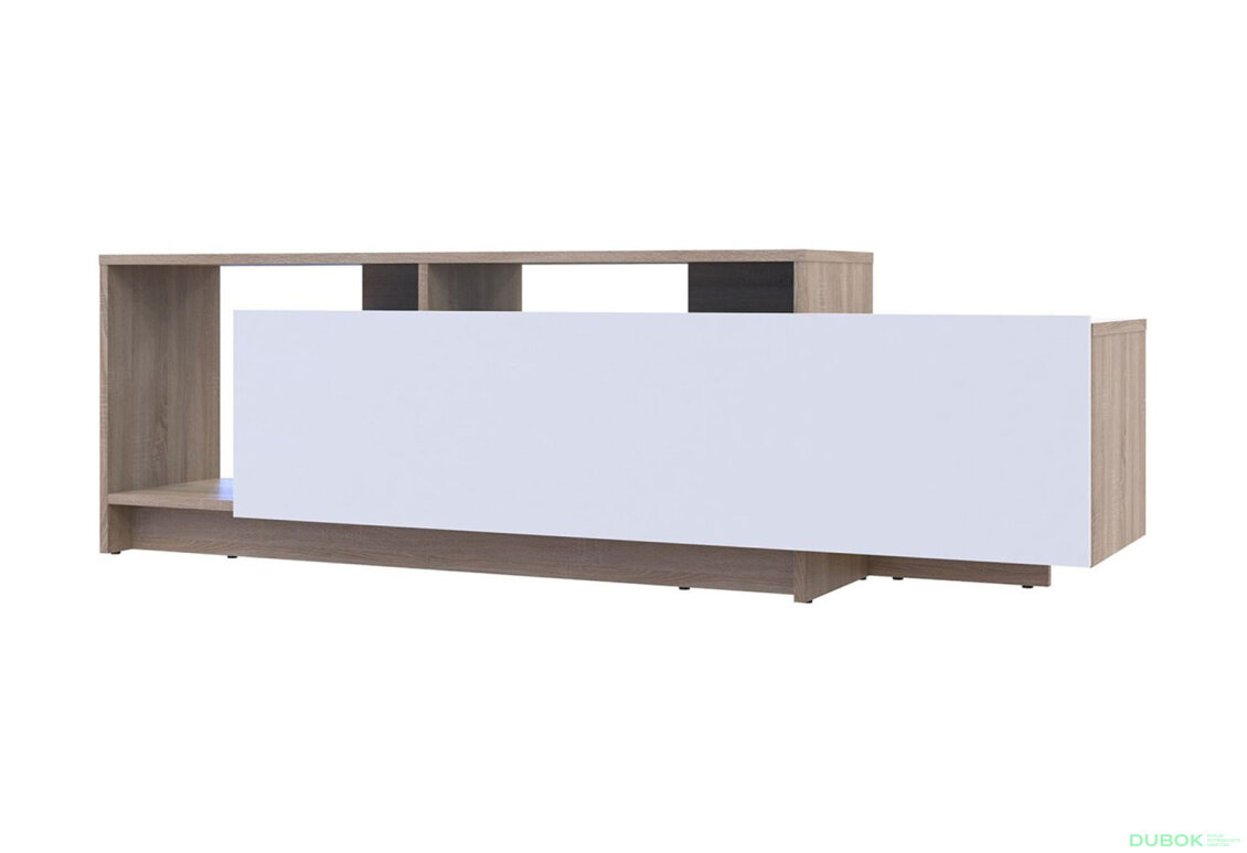 Obrázek 4 - TV stolek U2 dub sonoma / bílý dřevotříska 160x38x48